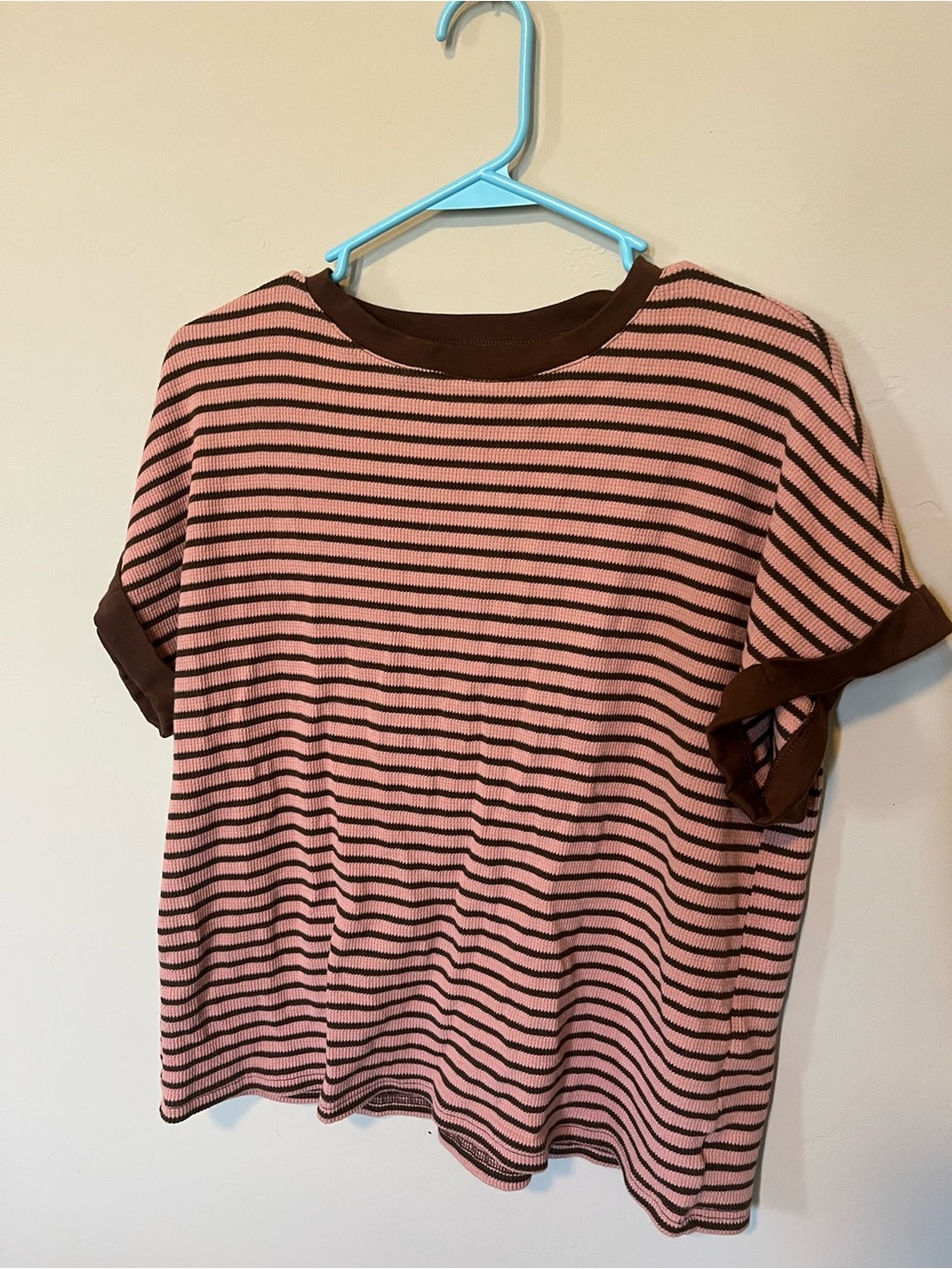 Loose Fit striped shirt💗🤎